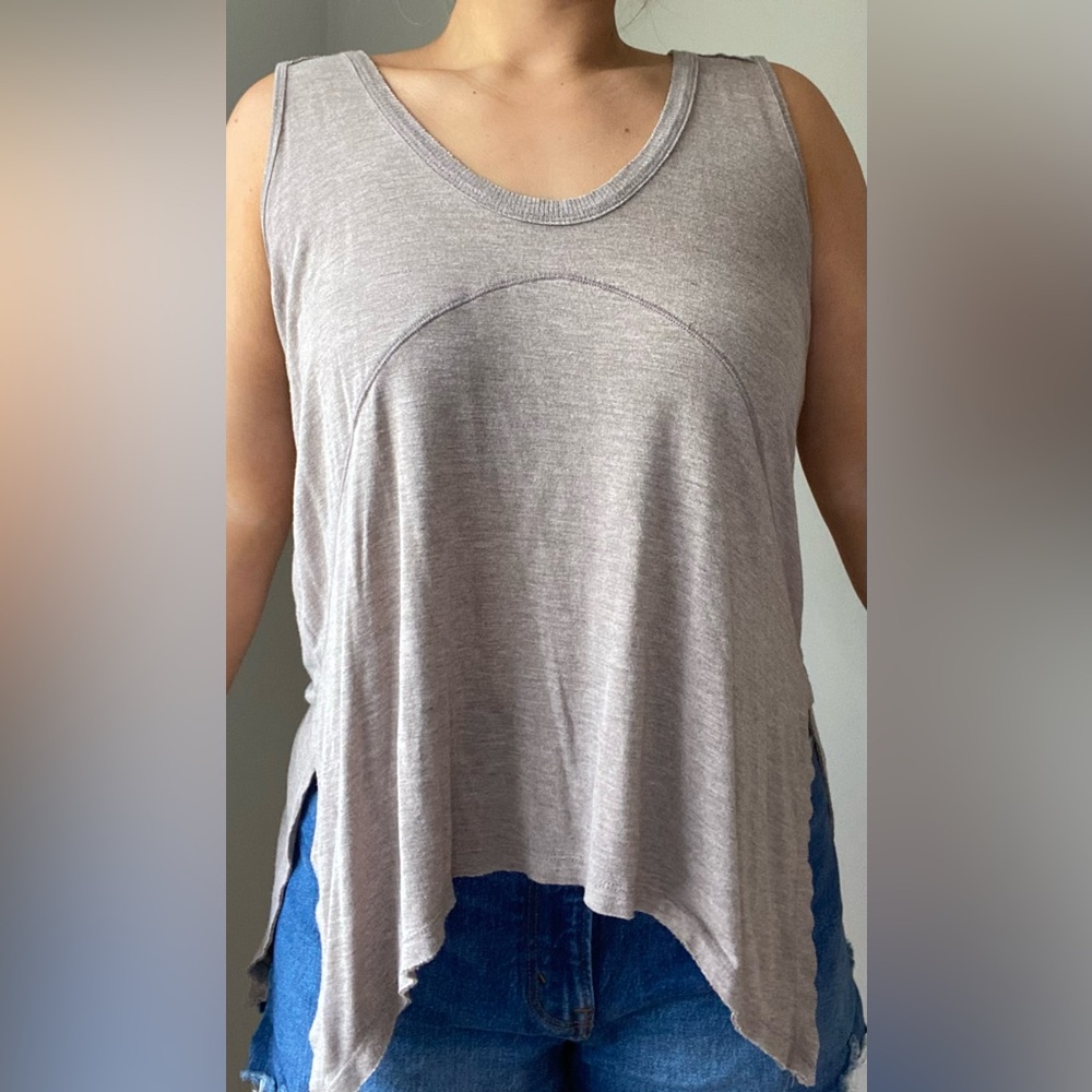 Free people pink mauve flowy tank top